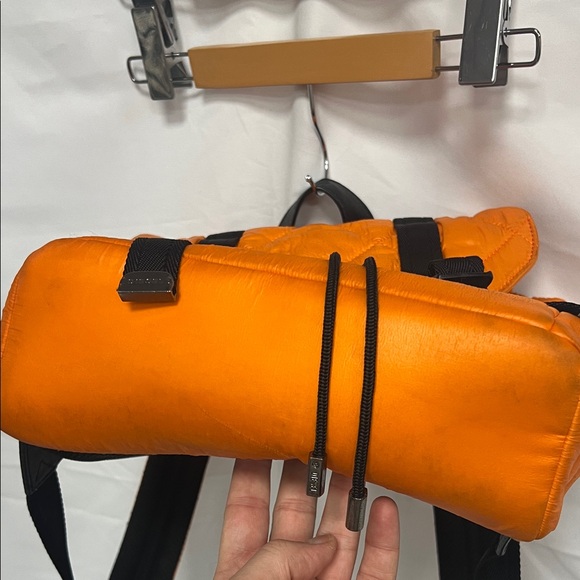 Diesel Orange Quilted Nylon Backpack with Black Hardware - Picture 10 of 12